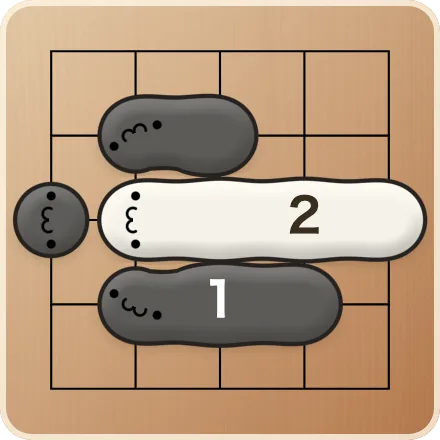 反対に黒1（B）からアタリにすると、白2で右の白とつながって逃げられます。