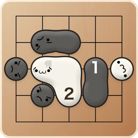黒1（A）で仲間の側をふさぎます。白2と逃げても…