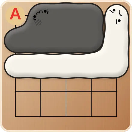 前の図のBまでうめてしまった形です。眼はAだけになり、白がAに打つと黒7つが取られます。AとBを空けたままパスすれば、黒は安全でした。