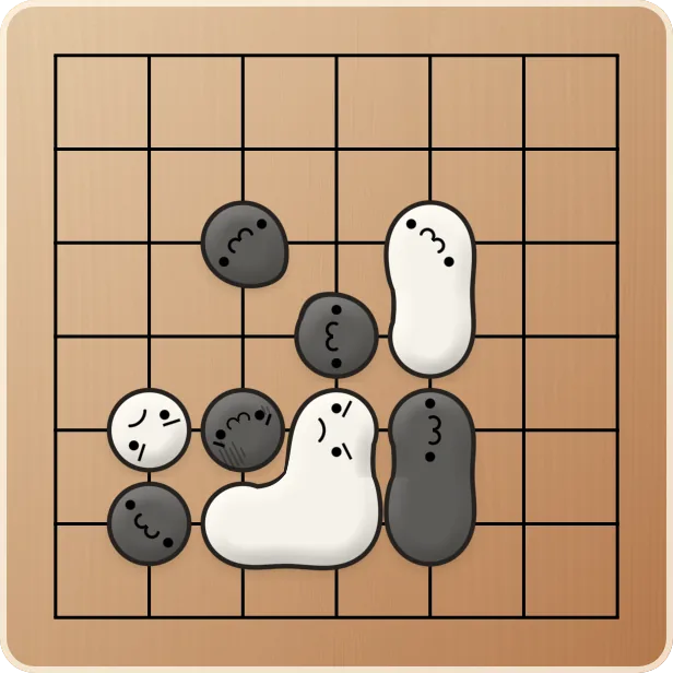 7路盤です。困った顔の黒1つがアタリになっています。