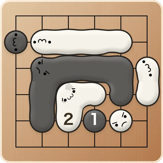 黒1(右下)からアタリ。白2と左下へ逃げても…