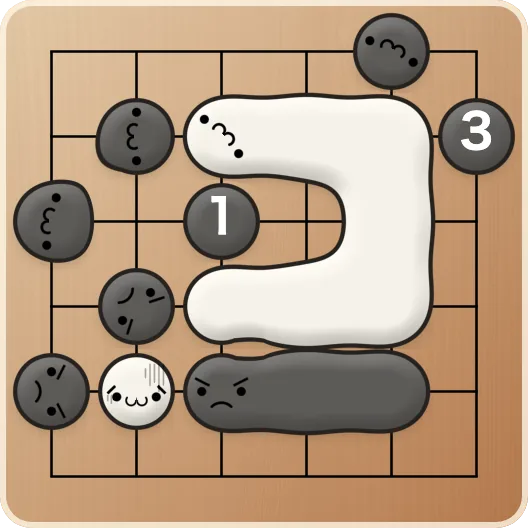 黒3で白2を取れば大丈夫です。