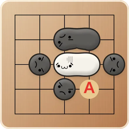 2つつながった白の空きは、Aだけです。